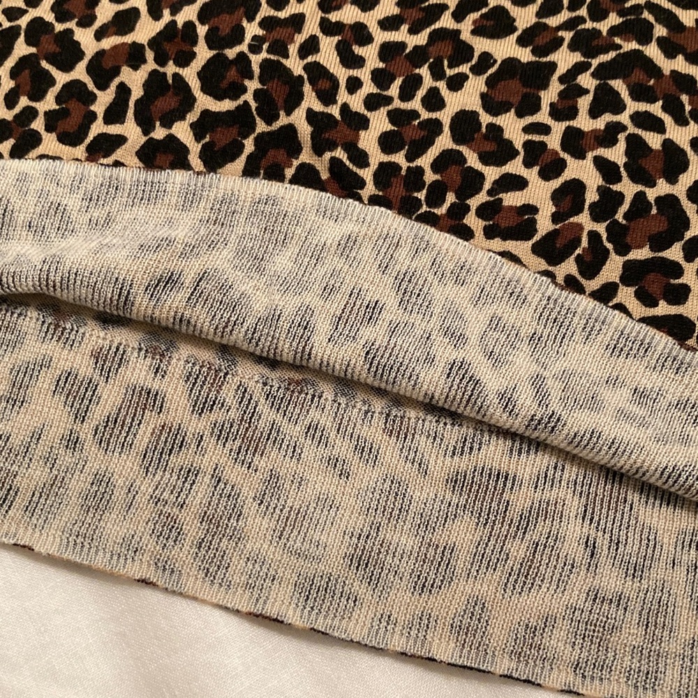 J. Crew 100% merino Leopard Print Long Sleeve Top L - Picture 12 of 14